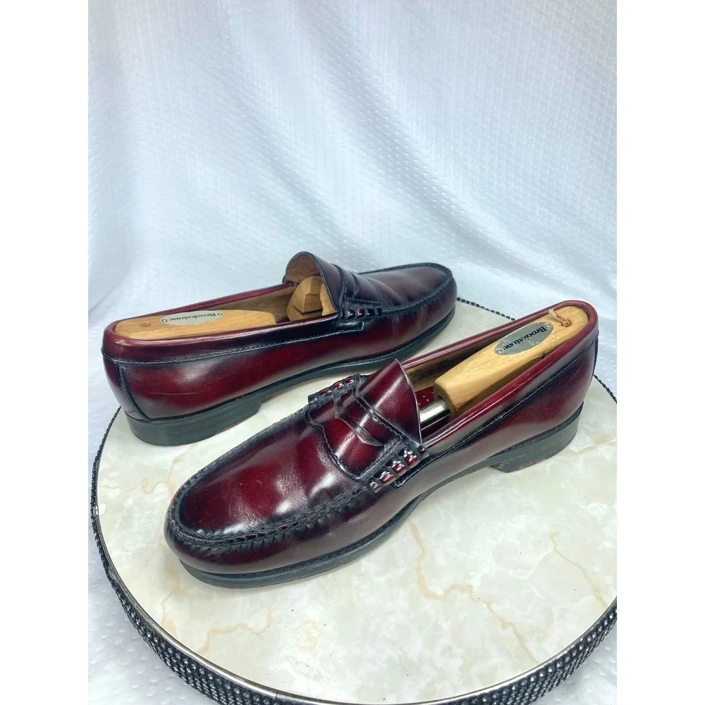 G.H. Bass Weejuns Leather enny Loafers Men Sz 10 Burgundy Academia Dressy Shoes